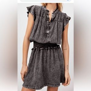 Rails amina black acid wash dress